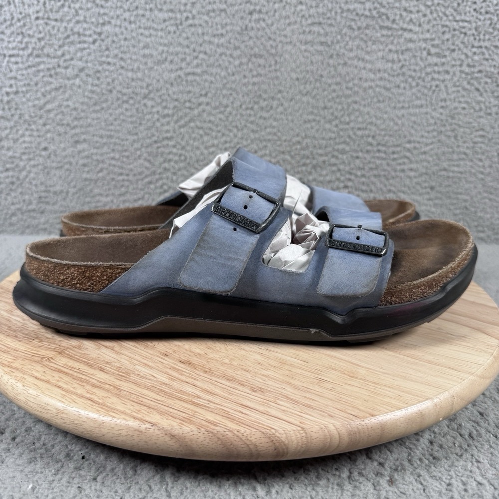 Birkenstock Arizona Crosstown Mens US 11.5-12 EU 45 Blue Oiled Leather 2 Strap